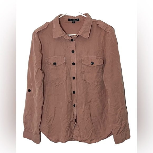 Velvet Heart Women’s Dusty Rose Long Sleeve Blouse M - Picture 1 of 4